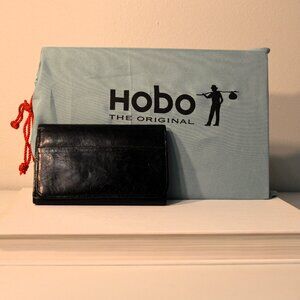 HOBO Black Leather Trifold Wallet